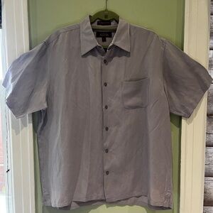 Men's Tasso Elba Light Lavender Short Sleeve Shirt Size Large